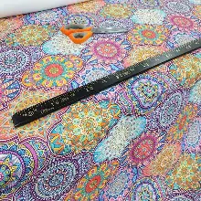 Mutfak Perdesi Kanat Fon Perde Patcwork Desenli- Turkuaz