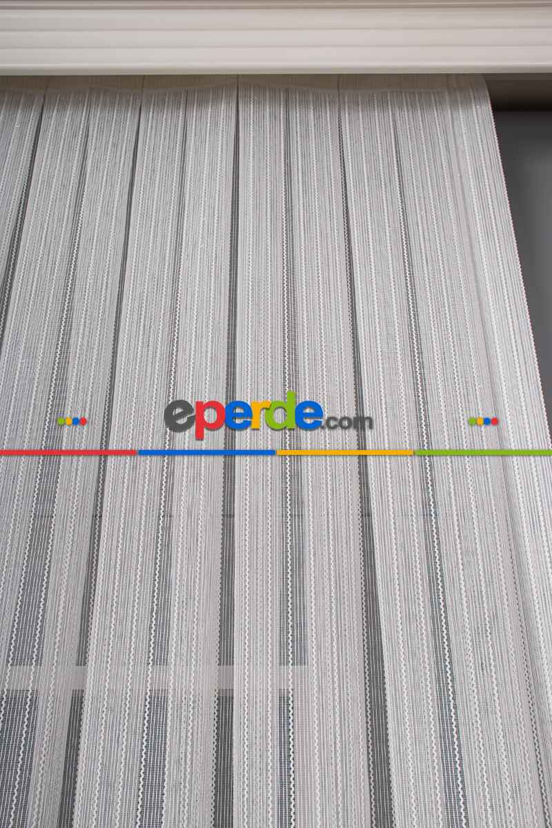 Yatak Odası - Tek Makarna Armür Düz Tül Perde - Kurşunlu Tül