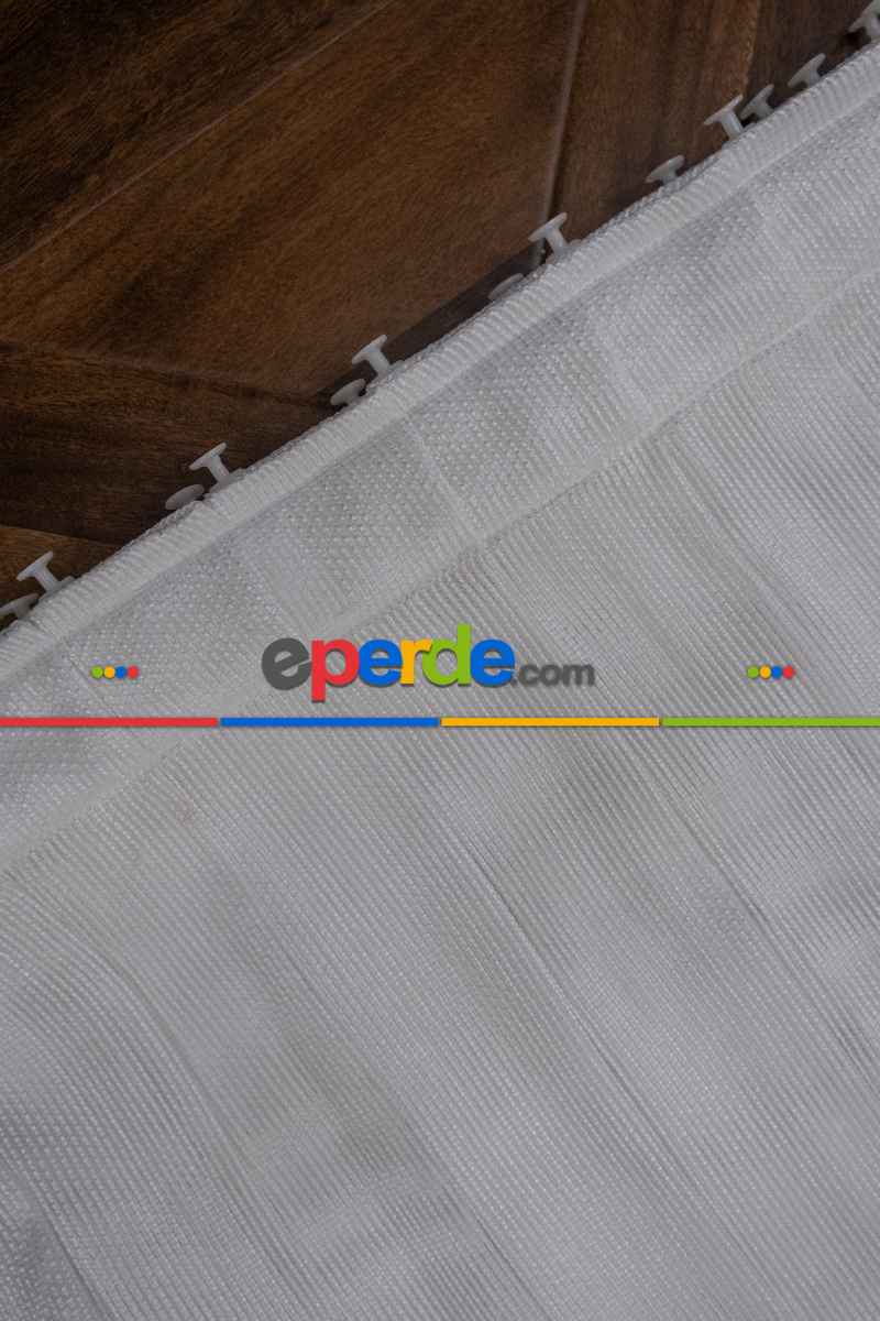 Salon Tül - Çizgili Zincir Tülden Yalancı Kruvaze - Halat İle Tülden Fon - Yana Toplamalı Tül - Kordon Toplama Tül - Çift Veya Tek Kanat - Kurşunlu Tül - Aksesuar İlave Ücretlidir - Renkleri Mevcut