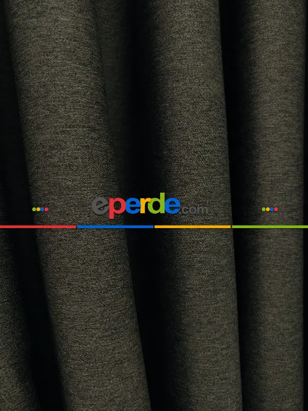 Yatak Odası - Modern Keten Görünümlü Işık Geçirmez Karatma Fon Perde 2021 Ikon- Kahve Venge-acı Kahve