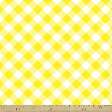 Sarı Ekoseli Mutfak Perdesi Kanat Fon Perde Desenli- Sarı