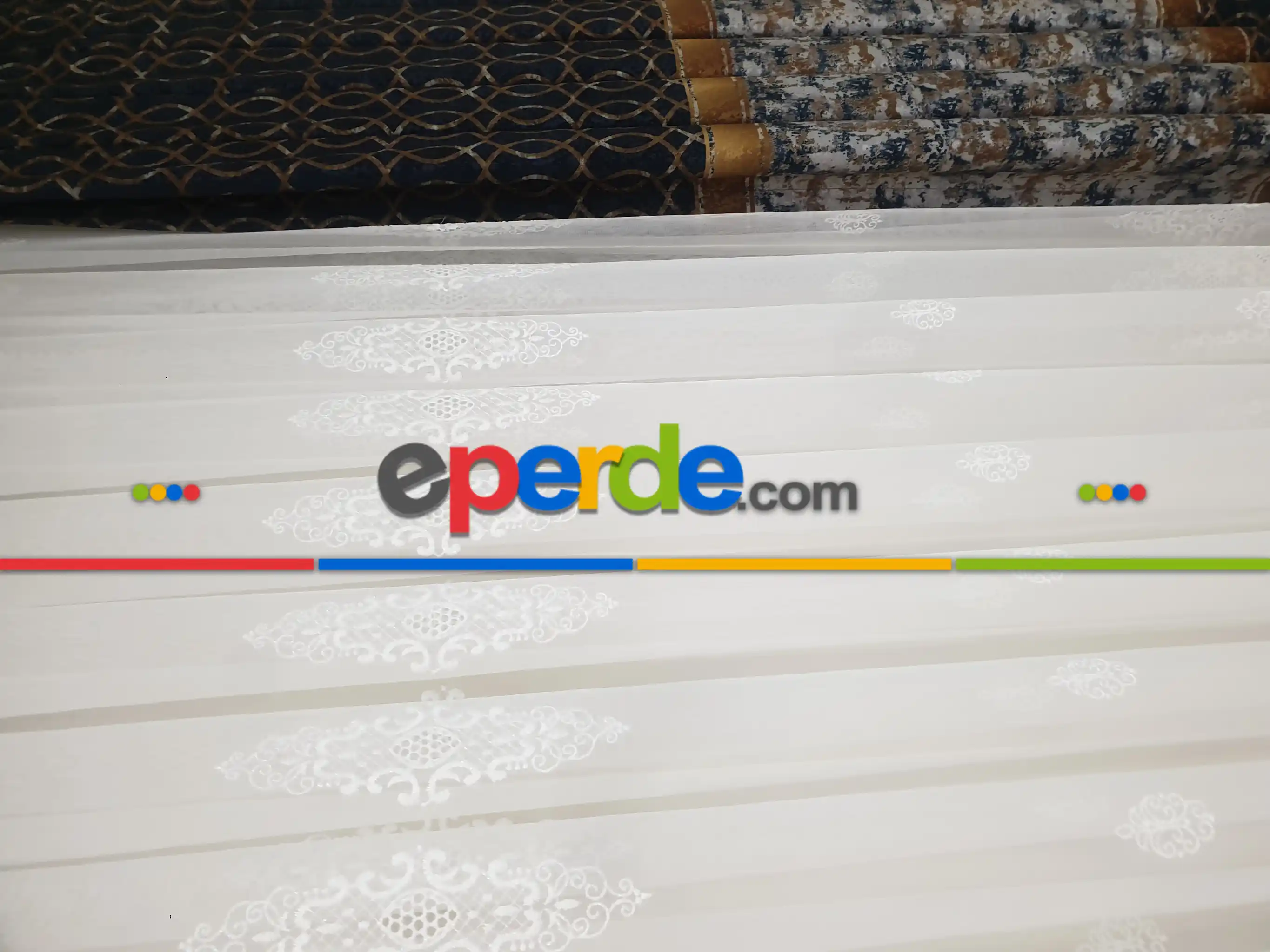 Brillant Fon Perde Fon Perde Yeni Moda Model Lacivert Renk Tasarım Yan Perde