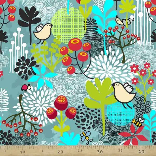 Kuş Ve Çiçek Desenli Fon Perde Evm687 Kumaşı Kalındır Duck Bezi Değildir- Siyah-Beyaz-Turkuaz-Bordo-Fıstık Yeşili 