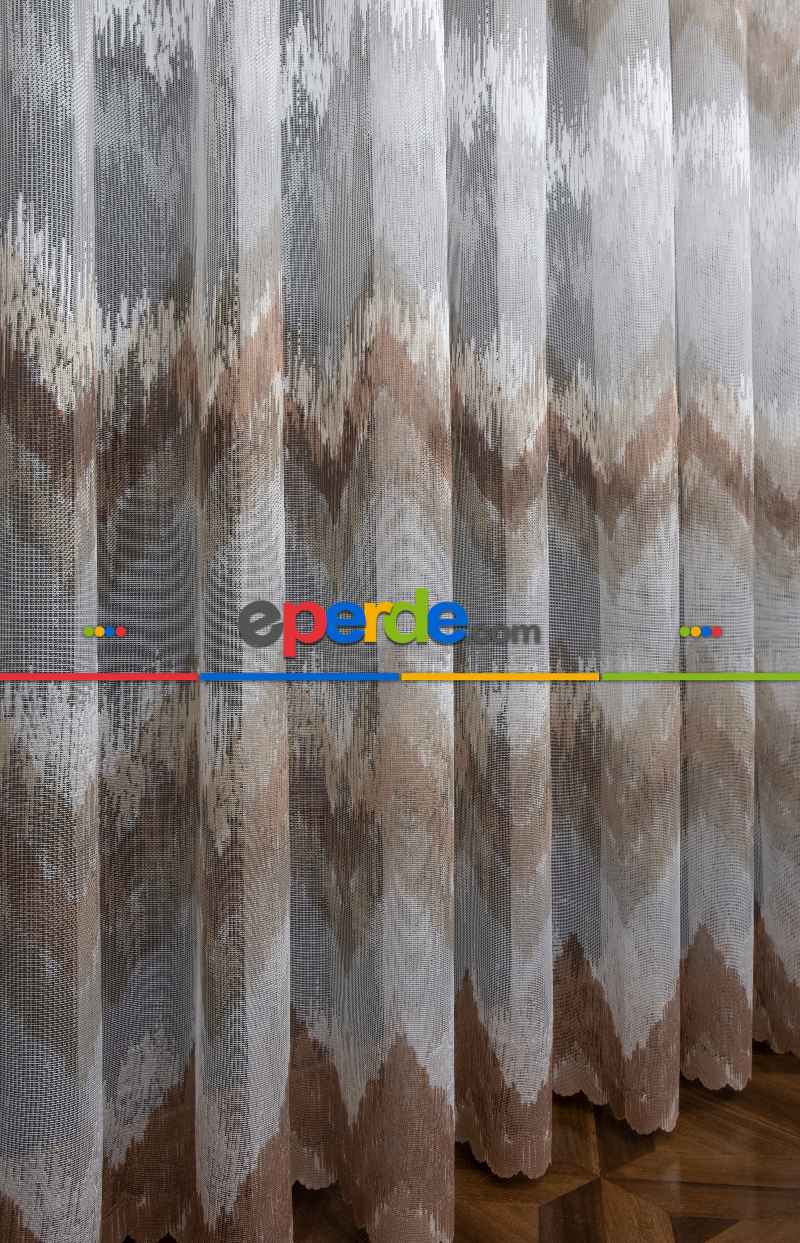 Harmony Tül Yeni Tasarım Renkli Kahve Bej Vizon