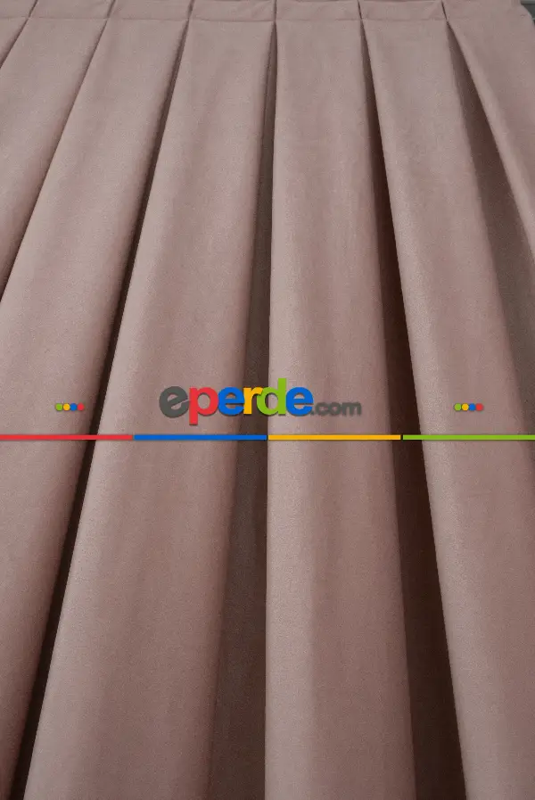 Salon Fon Perde - İthal Kadife Fon Perdelik Geniş Enli ( Pudra )
