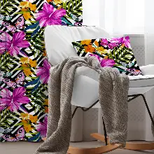 Çiçek Desenli Fon Perde Evim K-519 Kumaşı Kalındır Duck Bezi Değildir