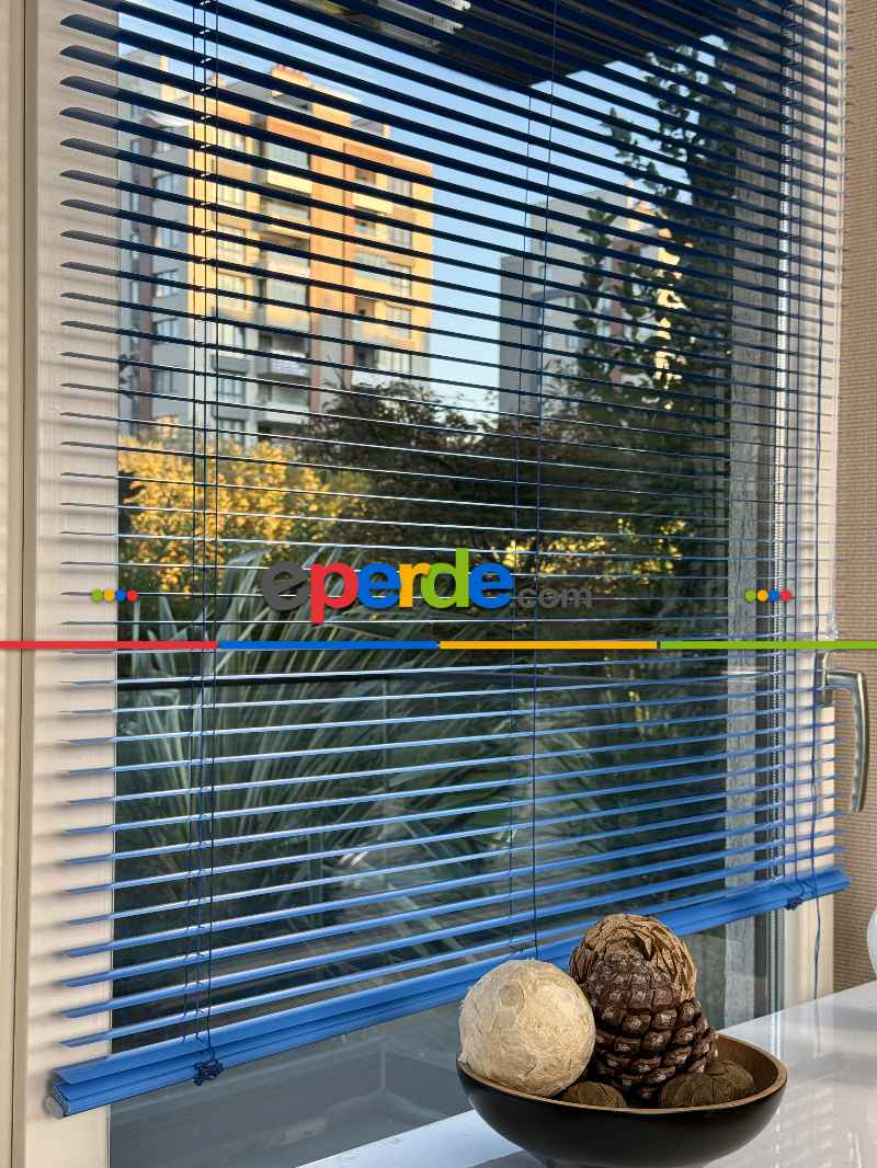 Mavi Alüminyum Jaluzi Perde - 25mm