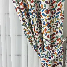 Mutfak Perdesi Kanat Fon Perde Desenli-  Çok Renkli 3