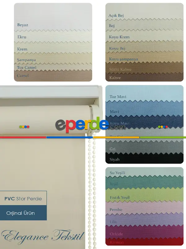 Yatak Odası Stor Perde - Düz Stor Perde Pvc Pastel Serisi - Yıkanabilir Stor- Siyah-yeşil-mavi-gri-füme-antrasit-kırmızı-krem-bej-ekru-kahve-çok Renkli-camel