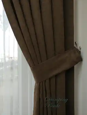 Vizon - Kahve Düz Fon Perde 180cm En- Vizon Rengi-kahve