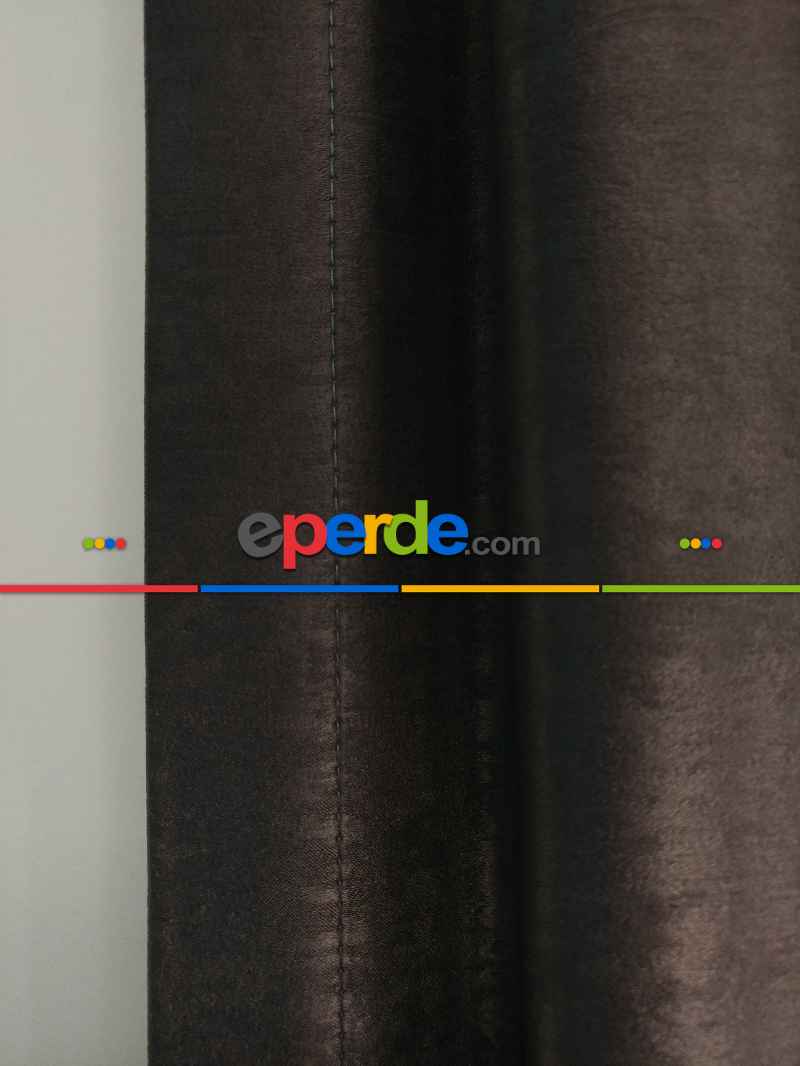 Salon - Soft Fon Perde Kahve Dökümlü En - Kahve Koyu