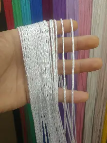 Kalın Zincir Serisi İp Perde (beyaz, Krem, Gri, Kırmızı, Bordo, Siyah, Mavi, Pembe, Sarı)- Beyaz