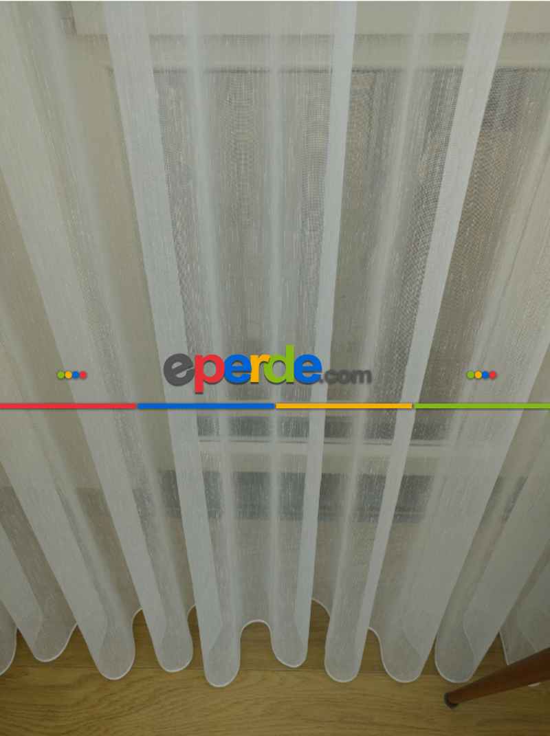 Yatak Odası - Şantuklu Tül Perde Modern Perde