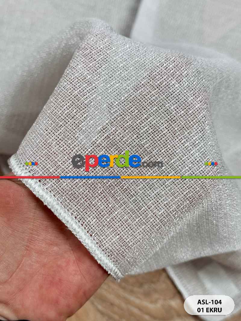 Sedefli Doğal Dokulu Düz Tül Perde, Ağır Gramajlı Özel Dokuma Premium Seri