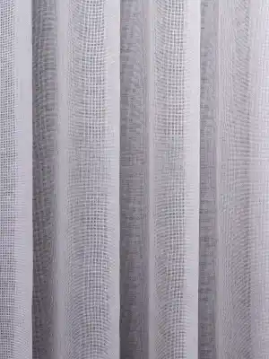 Hazel Beyaz-kahverengi Detaylı Keten Düz Tül Perde Gramajlı