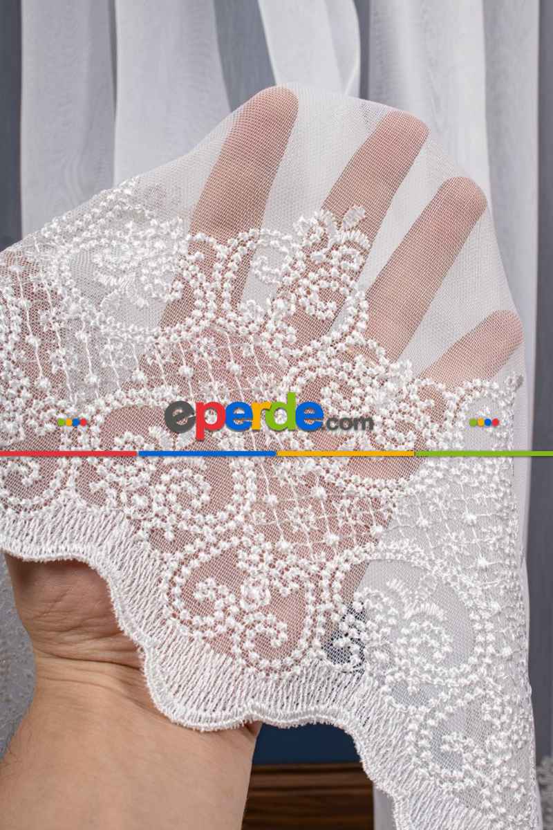 Salon Tül Perde - Elit Nakış İşlemeli Tül Perde