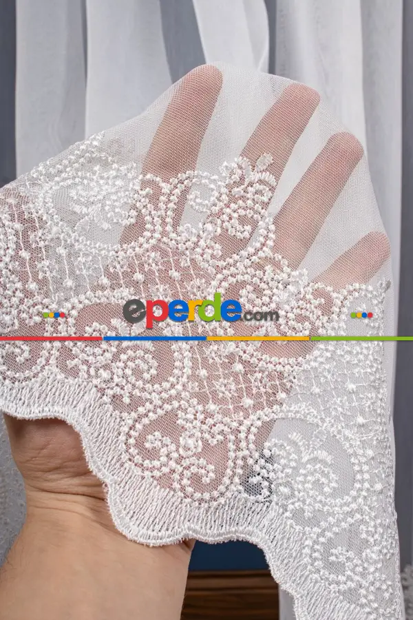 Yatak Odası Tül - Elit Nakış İşlemeli Tül Perde