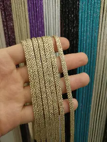 İp Perde - Sütlü Kahve Jumbo Simli Zincir Serisi İp Perde- Sütlü Kahve