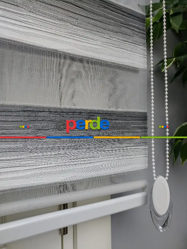 Renk Geçişli Pliseli Zebra Gri-beyaz Yeni Sezon Perle Home