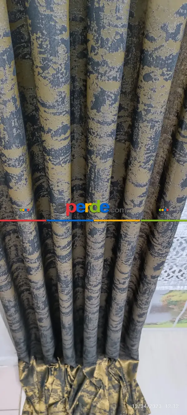 Yatak Odası - 2023 Elit Modern Damask Desenli Fosforlu İplik Dokuma Fon Perde - 1