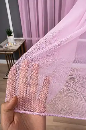 Grek Pembe Renk Düz Tül Perde Pa 7068 - Kurşunlu Tül