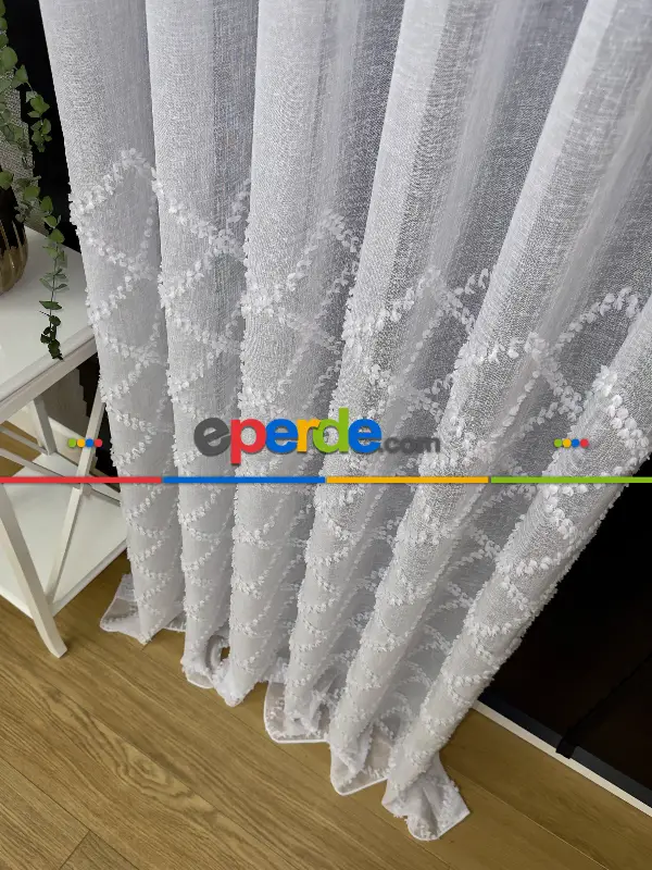 Salon Tül Perde - Yeni Trend Zincir Ponponketen Tül Perde