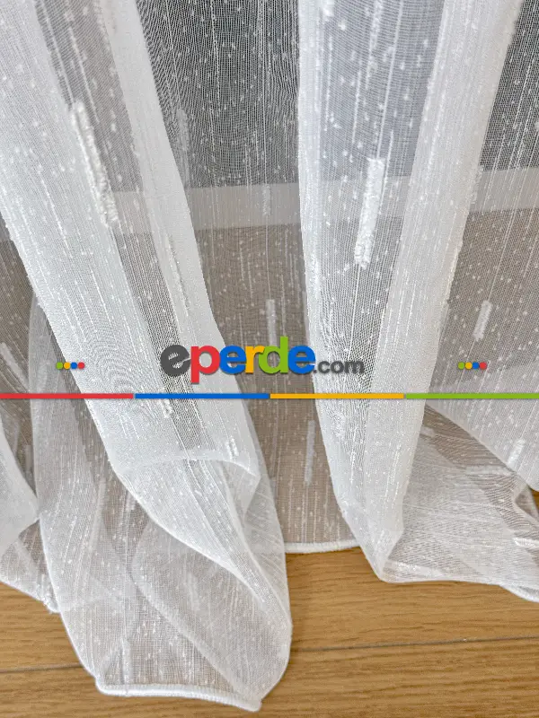 Salon Sakallı Şantuk Tül Perde - Gümüş Simli Ekru Zemin - Ürün Videosu Açıklamada Vardır