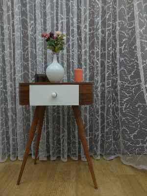 Spor Desen Fransız Dantel Tül Perde & Kruvaze Perde- Ekru