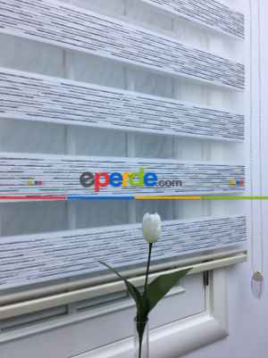 Mutfak Perdesi Zebra Perde Çizgili Seri- Gri-Füme-Antrasit