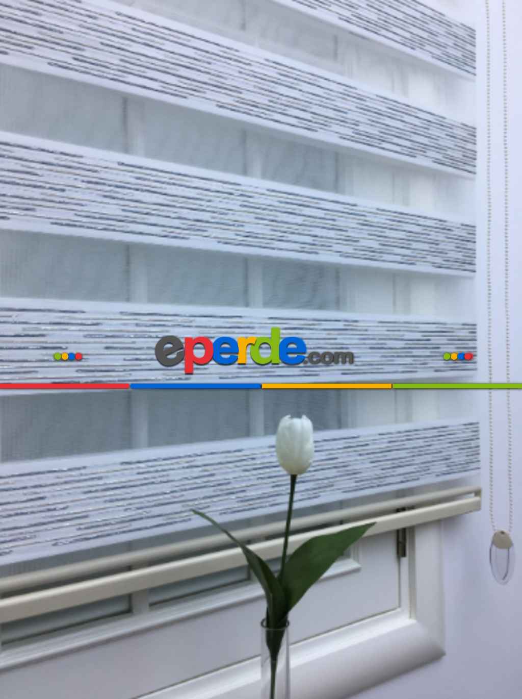 Mutfak Perdesi Zebra Perde Çizgili Seri- Gri-Füme-Antrasit