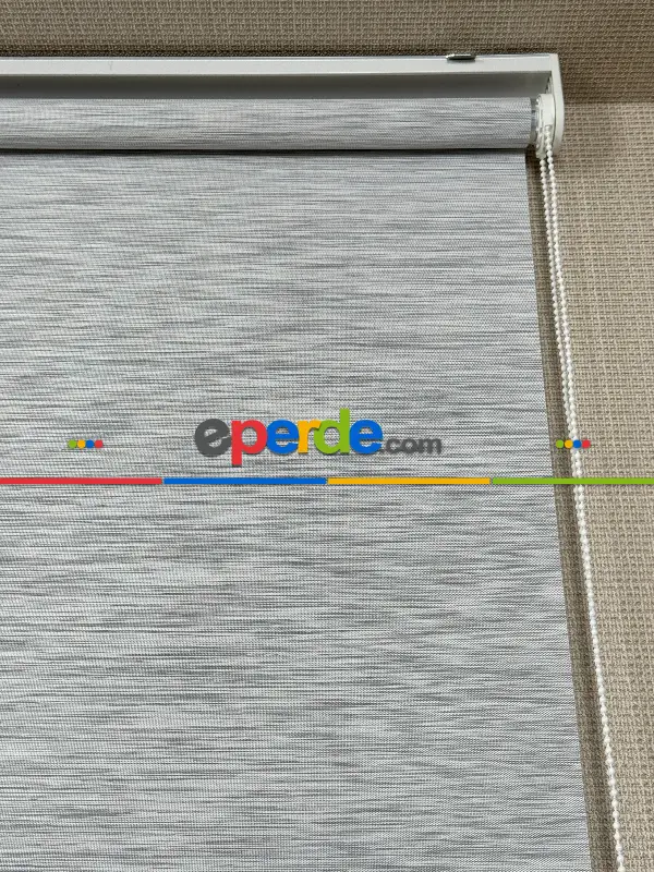 Salon Gri Bambu Stor Perde, Standart Metal Kasalı Yüksek Kalite Kornişe Kolay Montaj Seçenekli