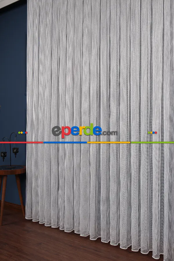 Simli Zincir Ip Düz Tül Perde Ütü Istemez