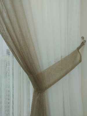 Ekru-bej Geçişli Tül Fon Perde#- Bej-ekru