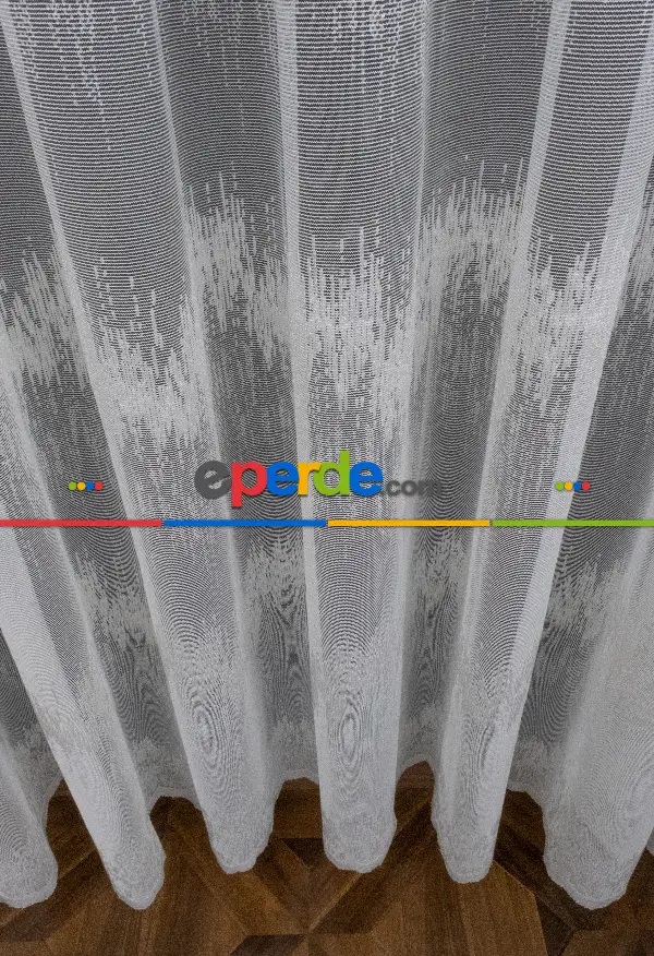 Salon - Taç Ütü İstemez Zikzaklı Yeni Tasarım Model Tül