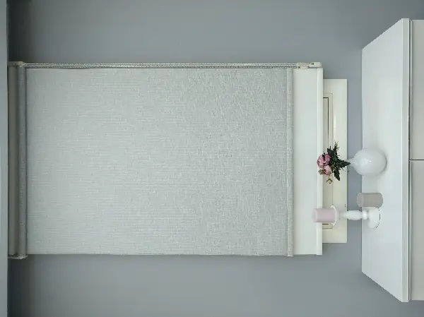 2025 Sezonu - Çiftli Sistem Naturel Keten Tül Stor- Mavi Grimsi