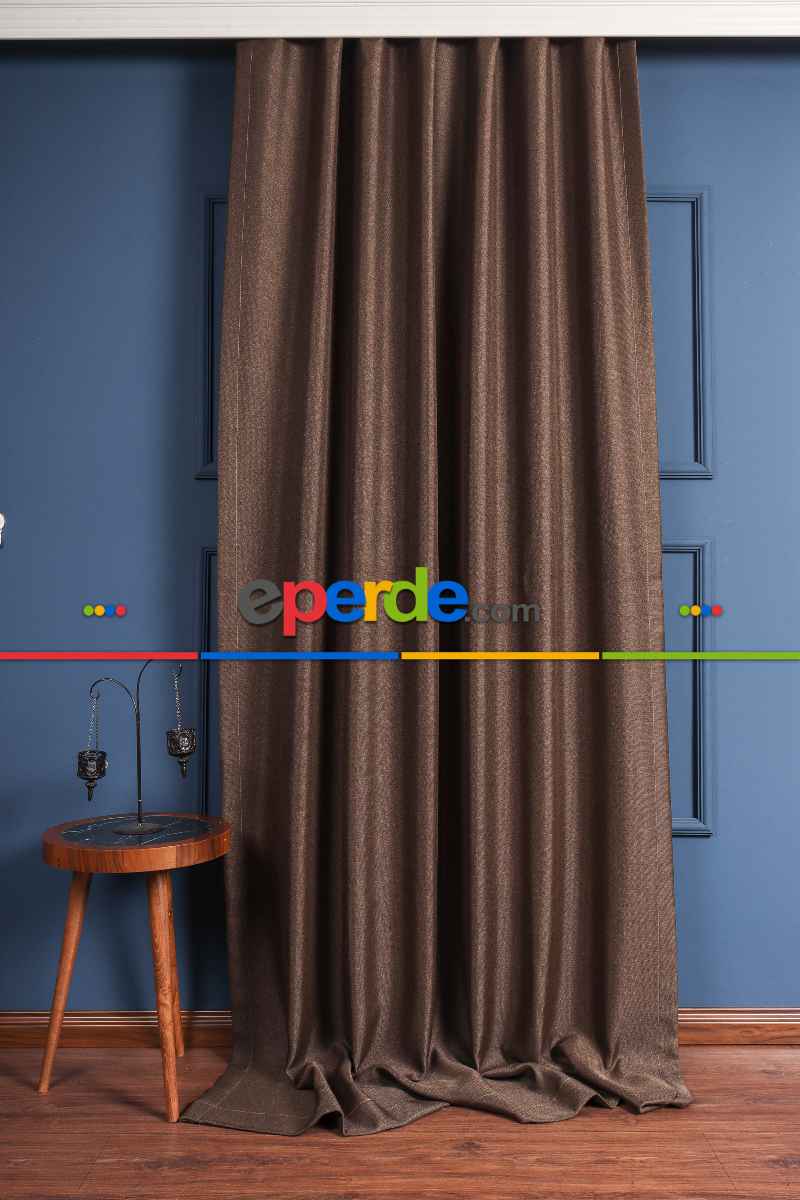 Kahverengi Keten Blackout Karartma Işık Geçirmez