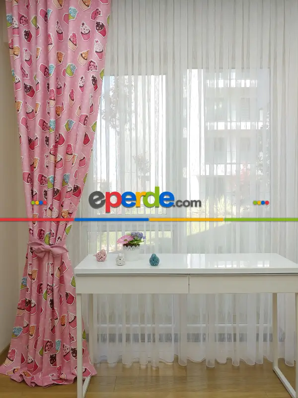 Kek Desenli Fon Perde K690 Kumaşı Kalındır Duck Bezi Değildir.- Mavi-Kırmızı-Sarı-Beyaz-Pembe