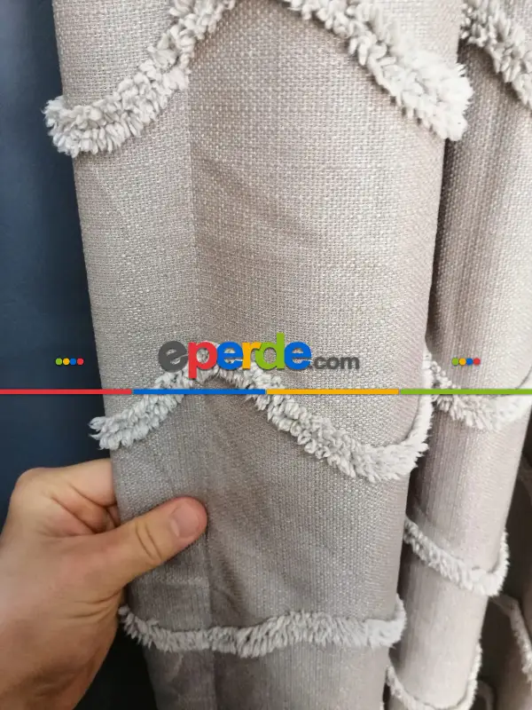 Yatak Odası - Sultan Desenli Keten Fon Perde - Antrasit