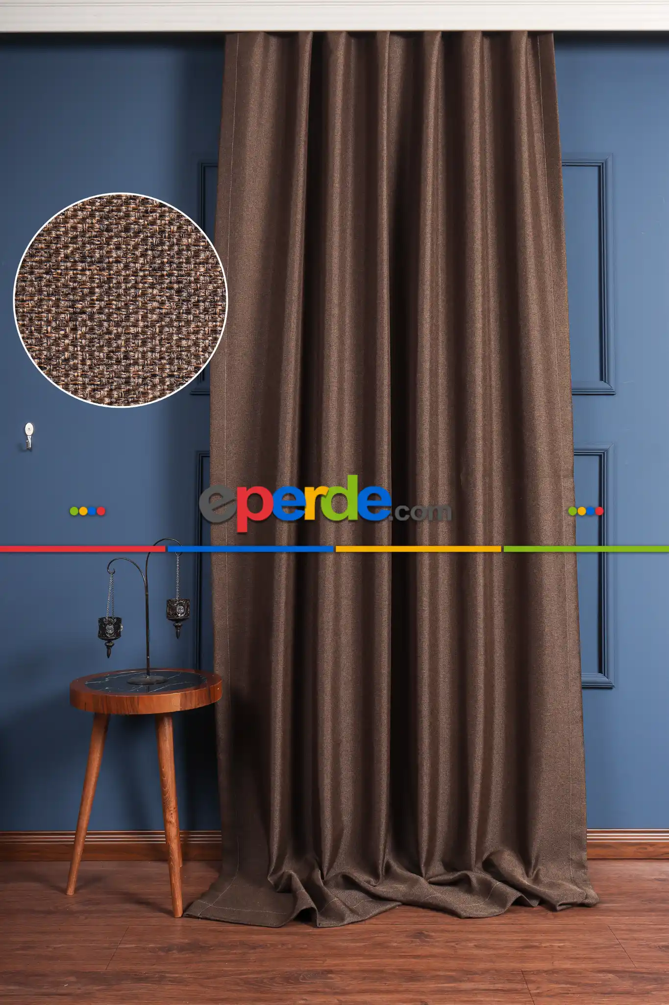 Kahverengi Keten Blackout Karartma Işık Geçirmez