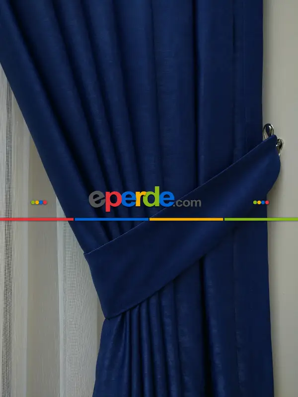 Soft Parlament Mavisi Fon Perde Geniş En (285)- Saks Mavi