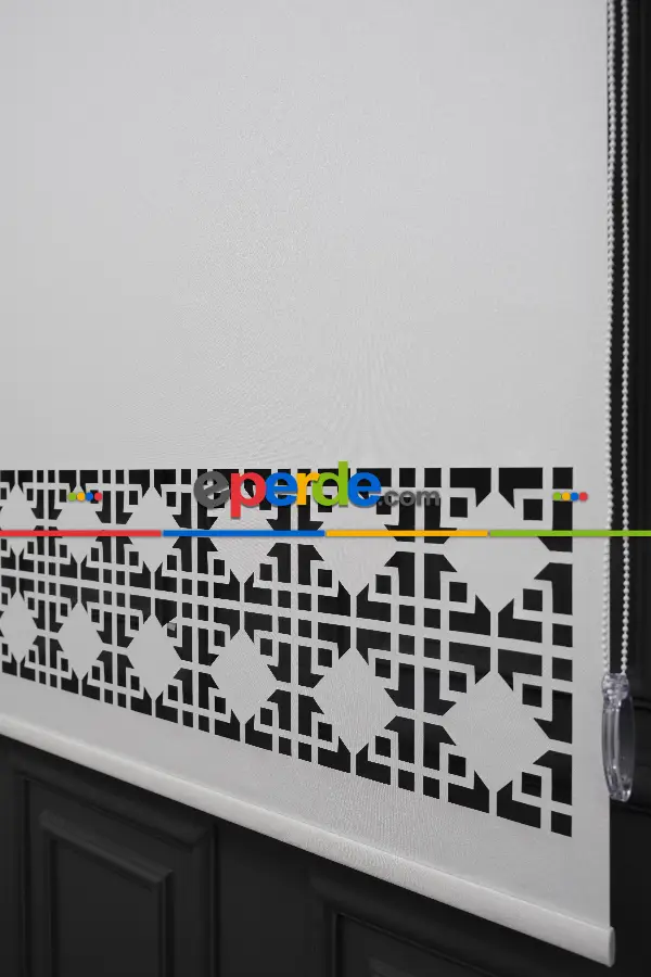 Yatak Odası - Ekru Renk Lazer Kesim Mat Stor Perde (ister Düz - İster Lazer Kesimli Satın Alın)