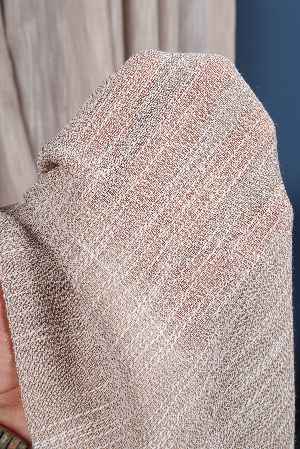 Yeni Sezon Çizgili Ekru Keten Görünümlü Tül Perde