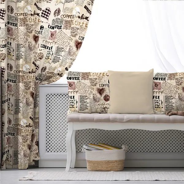 Mutfak Fon Perde Evim494 Kumaşı Kalındır Duck Bezi Değildir- Mavi-beyaz