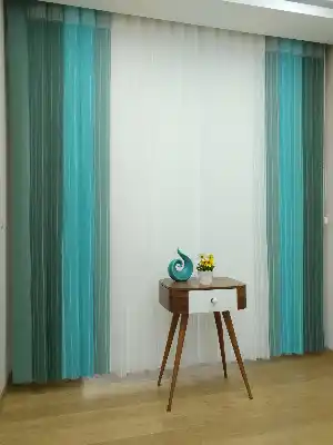 Çizgili Tül Dikey Zebra Perde - Ft27 Çağla Yeşili- Ft26 Turkuaz- Ft25 Mint Yeşili- Ft02 Ekru- Yeşil-turkuaz-mint-ekru
