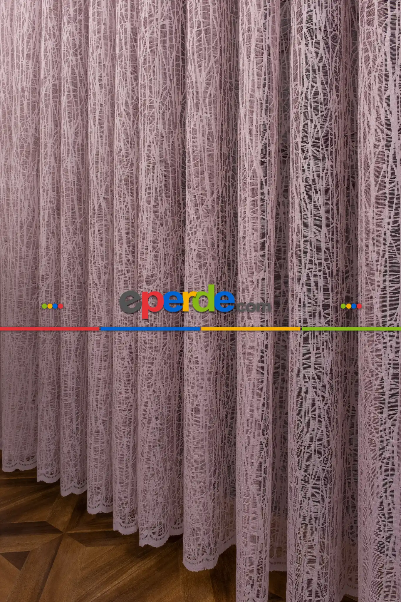 Mutfak Pudra Pembe Kruvaze Model Tül Yanki Tül Camkırığı Tül