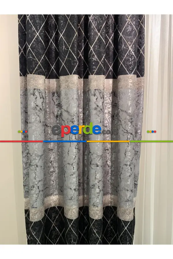 Yatak Odası - Brillant Fon Perde Yeni Moda Tasarım Renk Kanat Yan Perdeler Salon Misafir Odası Perde