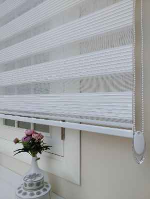 %40 Indirimli !!! Beyaz Dar Plise Zebra Perde Ozel Fiyat- Beyaz