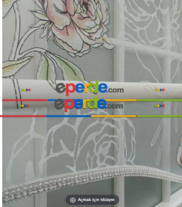 Tül Stor Çiftli Sistem Yakma Zemin Pembe Gül- Beyaz-pembe