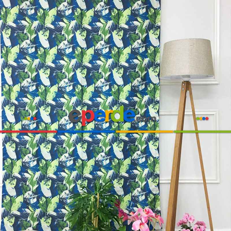 Mutfak Fon Perde Baskılı- Yeşil