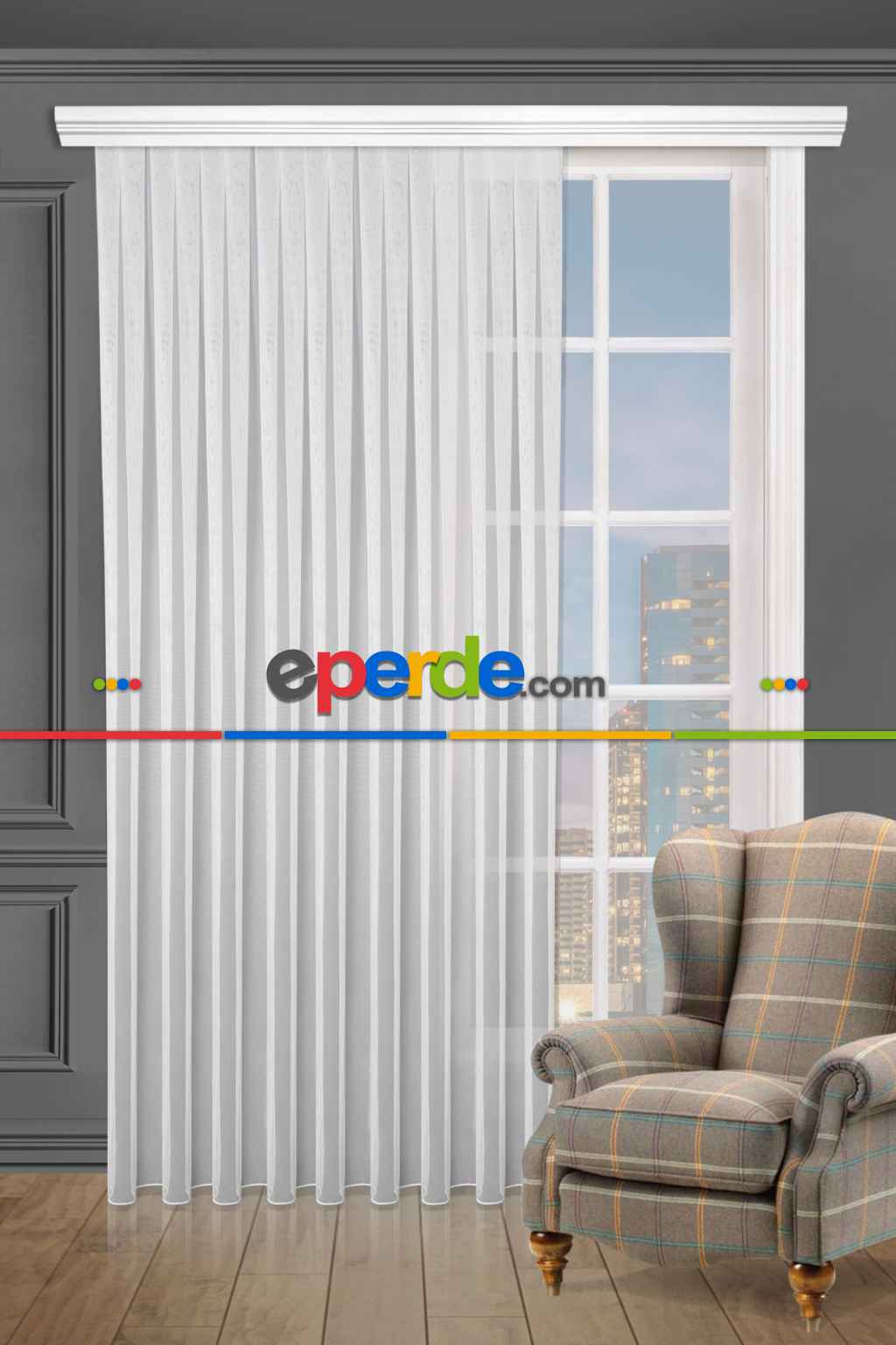 Aypeteks Düz Greg Zemin Tüller- Krem Açık